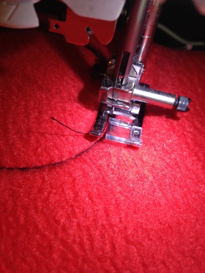 Sew completely around your opening marking, making sure to backstitch at the beginning and end of your stitching. Clip all threads when done.